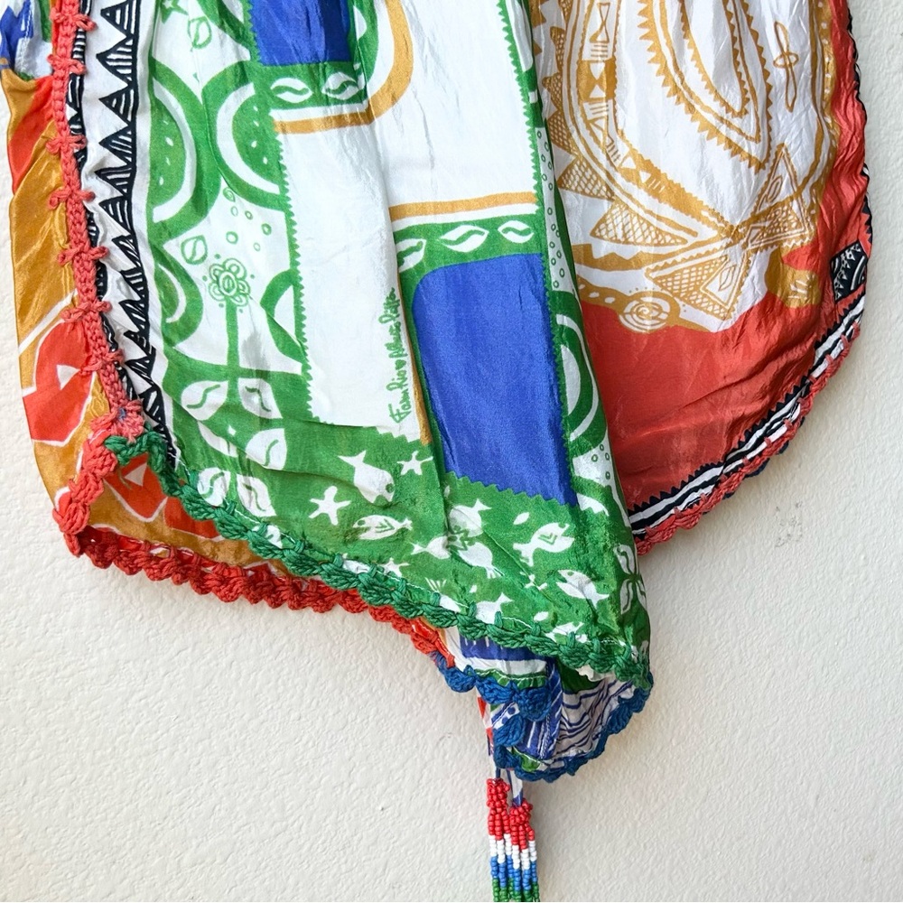 FARM RIO Satin Pitta Shorts Off-white Colorful Bohemian Beachy Resort Wear Sz XS - Picture 11 of 16